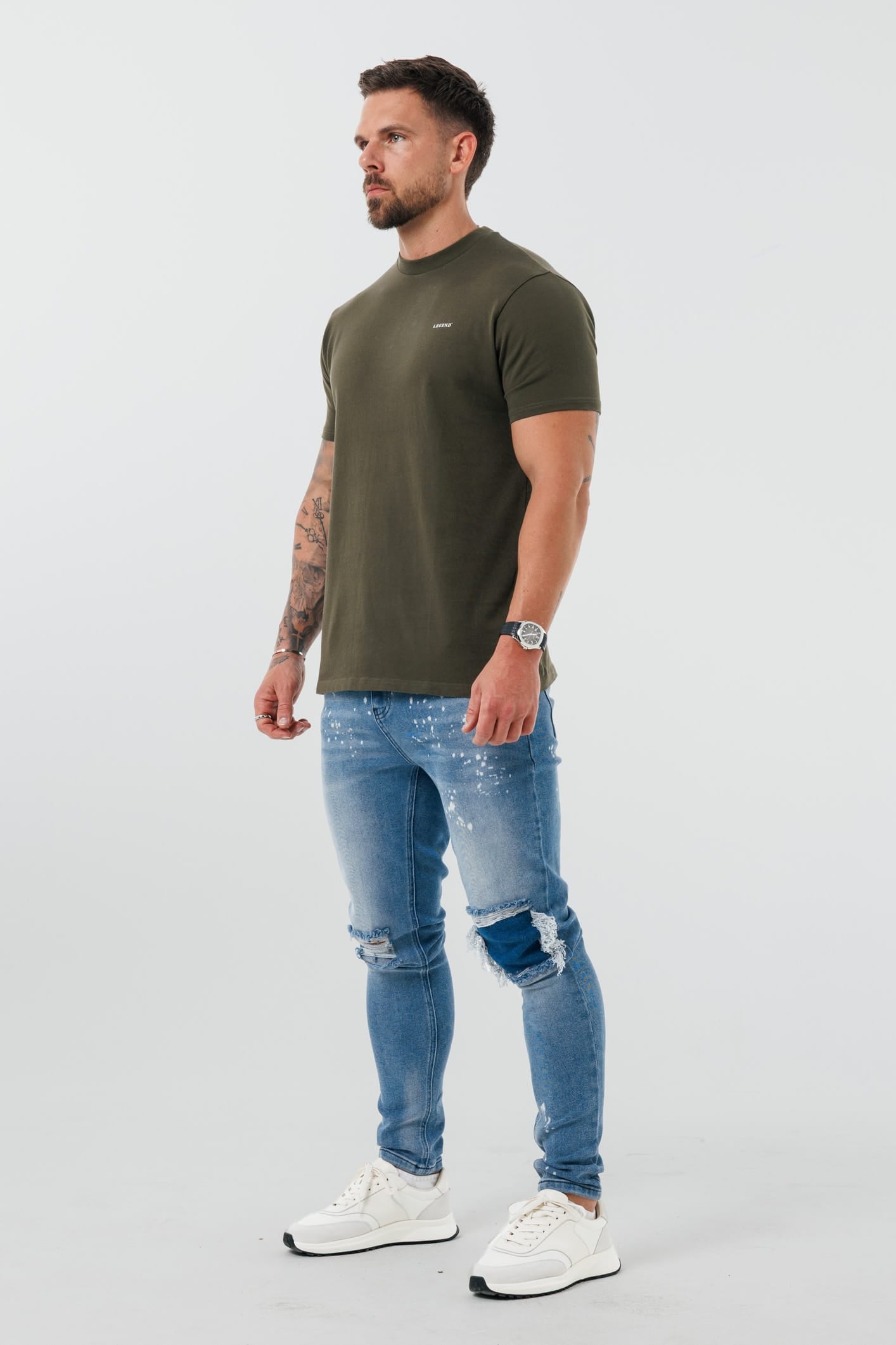Legend London T-SHIRT - BASICS PREMIUM BASICS T-SHIRT - ARMY GREEN