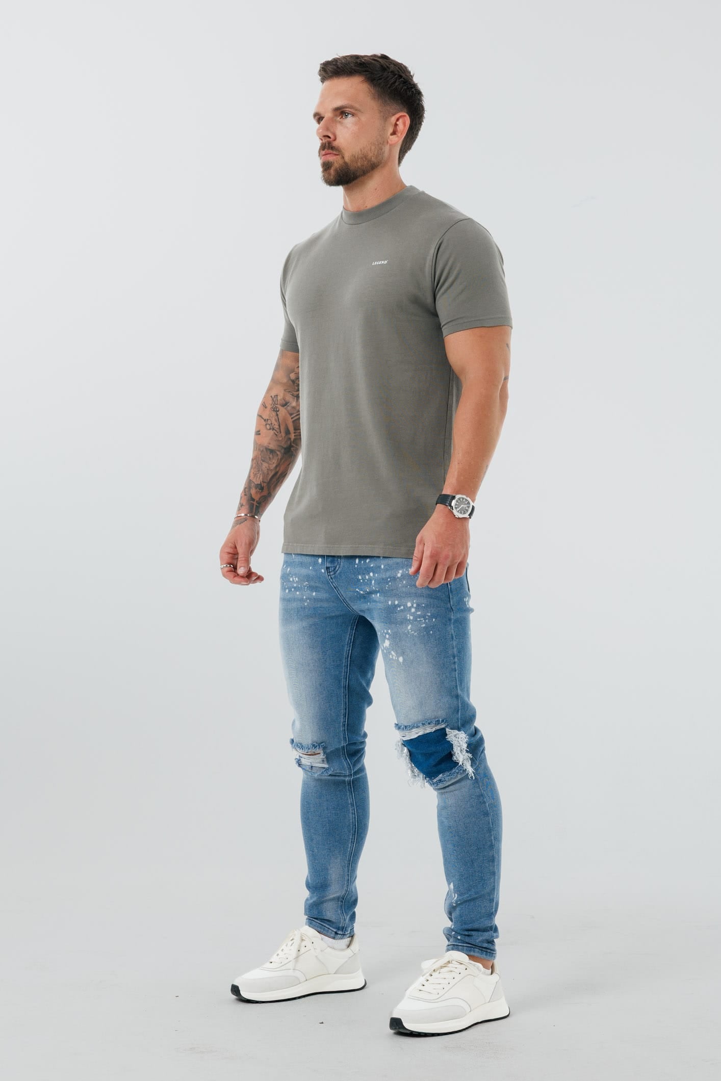 Legend London T-SHIRT - BASICS PREMIUM BASICS T-SHIRT - CHARCOAL GREY