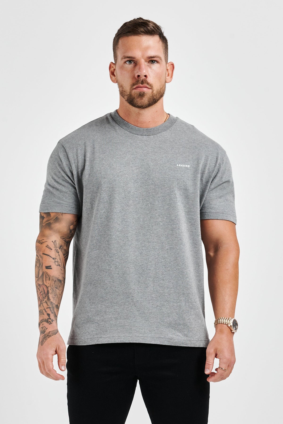 Legend London T-SHIRT - BASICS PREMIUM BASICS T-SHIRT - DARK GREY MARL