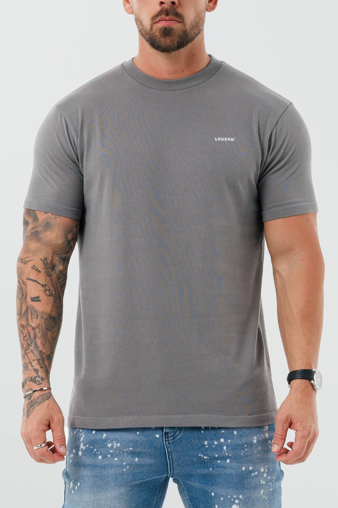 Legend London T-SHIRT - BASICS PREMIUM BASICS T-SHIRT - GUNMETAL GREY