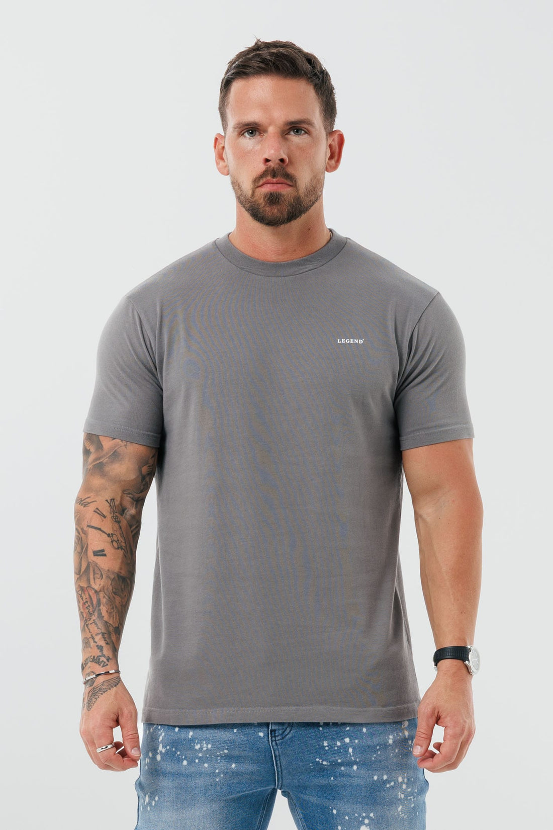 Legend London T-SHIRT - BASICS PREMIUM BASICS T-SHIRT - GUNMETAL GREY
