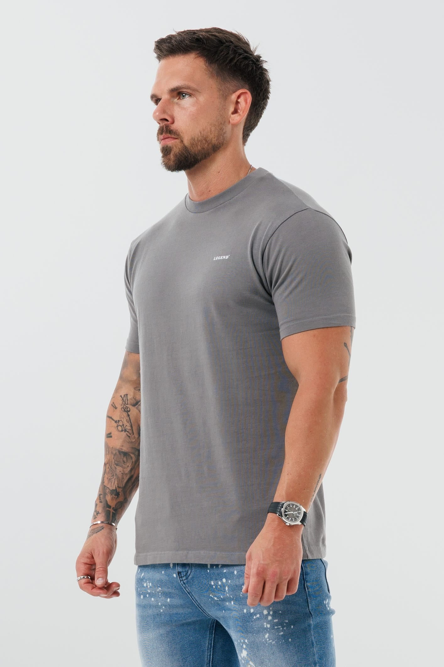 Legend London T-SHIRT - BASICS PREMIUM BASICS T-SHIRT - GUNMETAL GREY