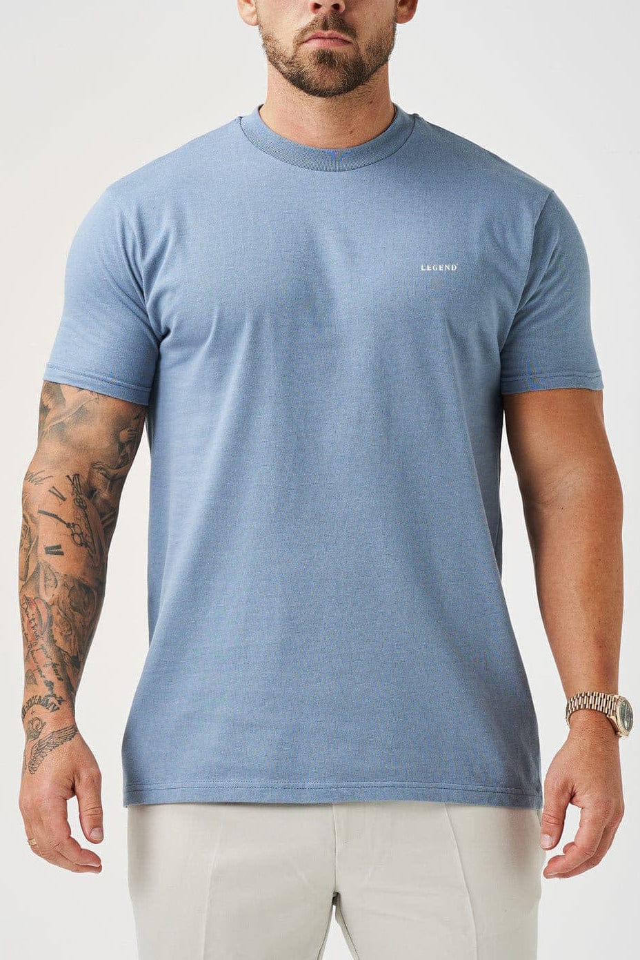 PREMIUM BASICS T-SHIRT - STEEL BLUE