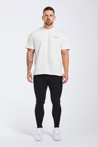 Legend London T-SHIRT HEAVYWEIGHT LEGEND T-SHIRT - CREAM