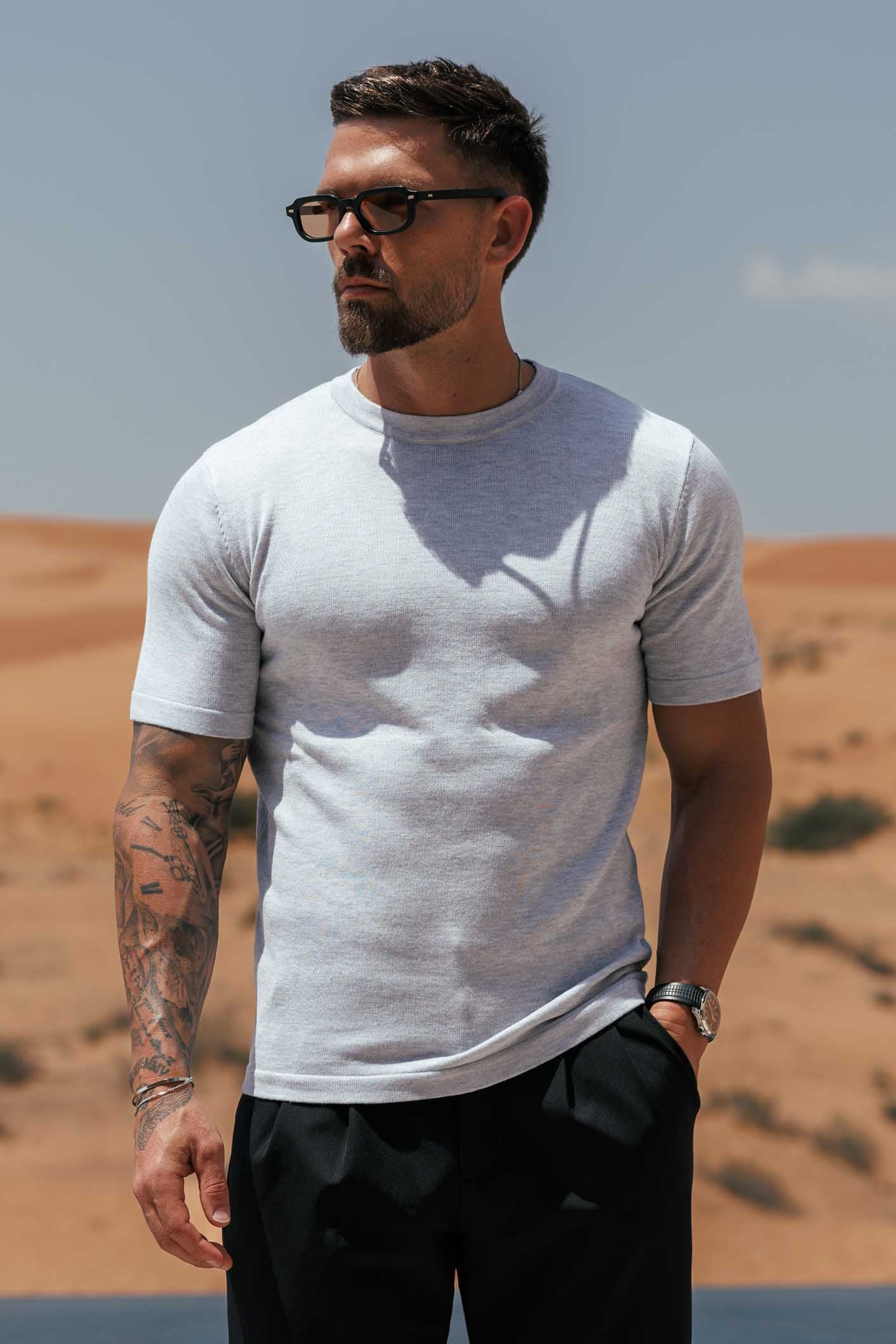 Legend London T-SHIRT KNIT T-SHIRT - GREY