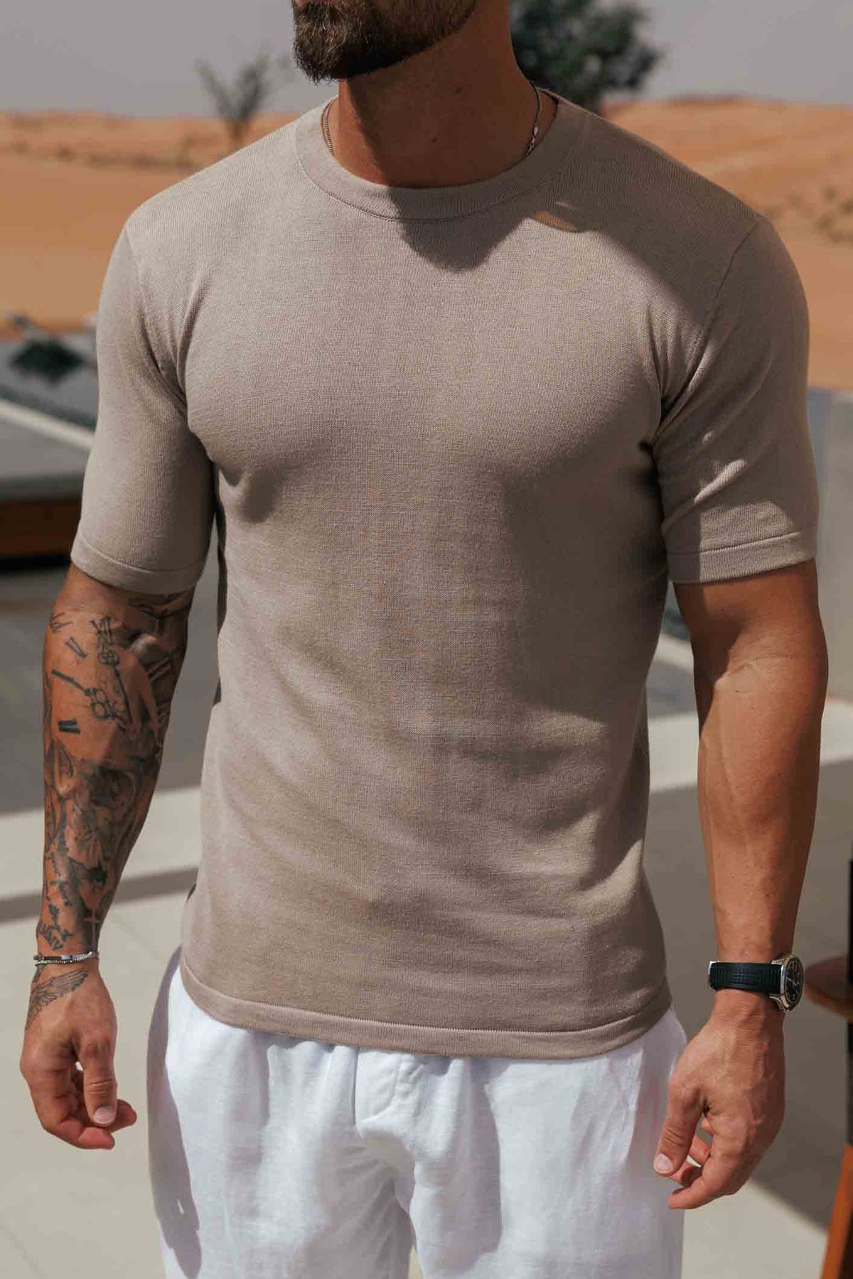 Legend London T-SHIRT KNIT T-SHIRT - TAUPE