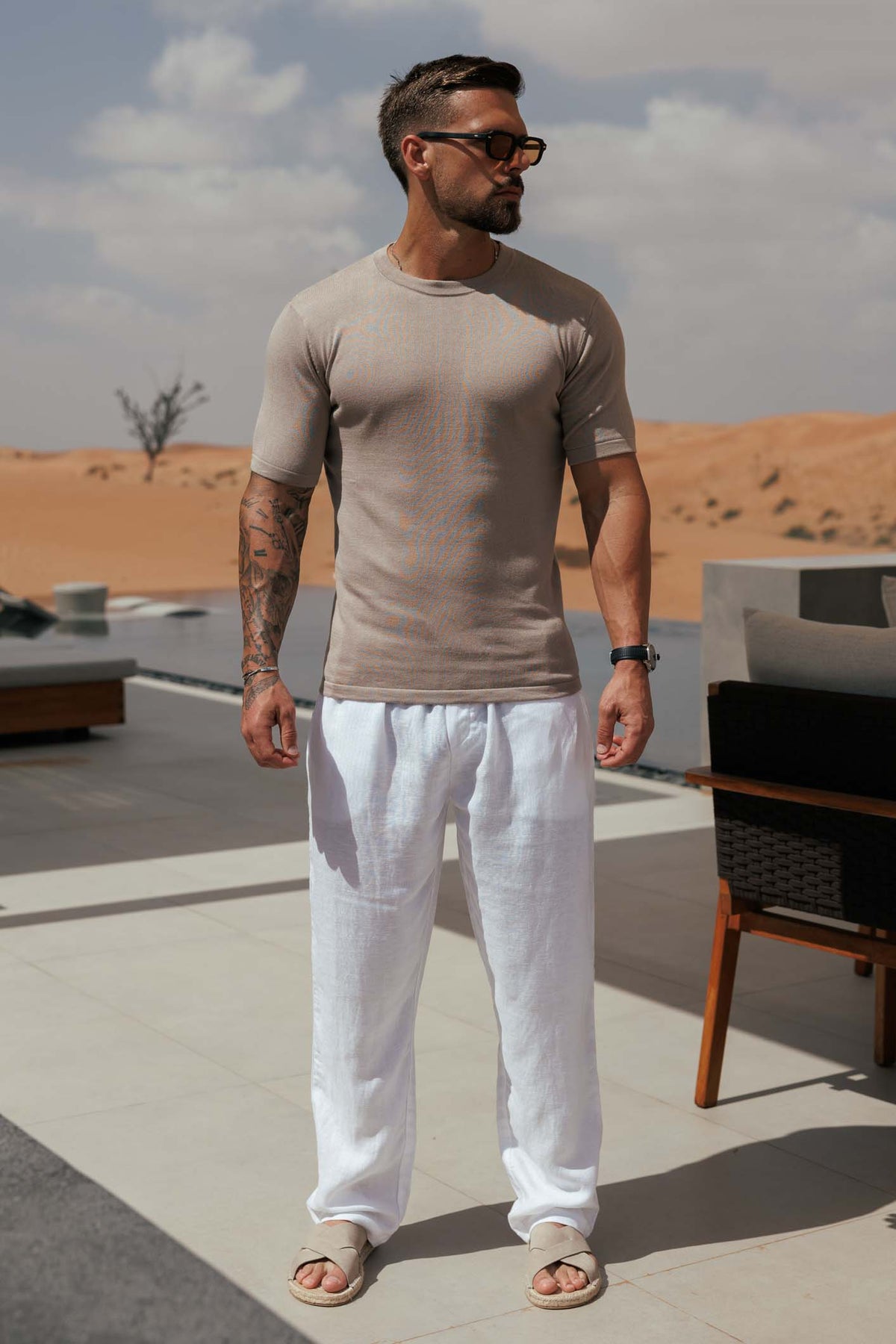 Legend London T-SHIRT KNIT T-SHIRT - TAUPE