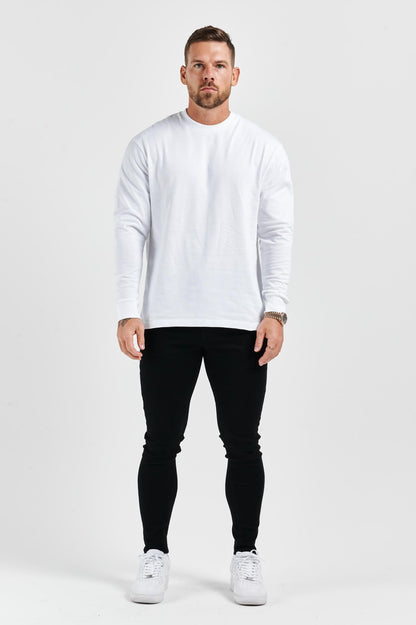 Legend London T-SHIRT LEGEND BASICS LONG SLEEVE T-SHIRT - WHITE