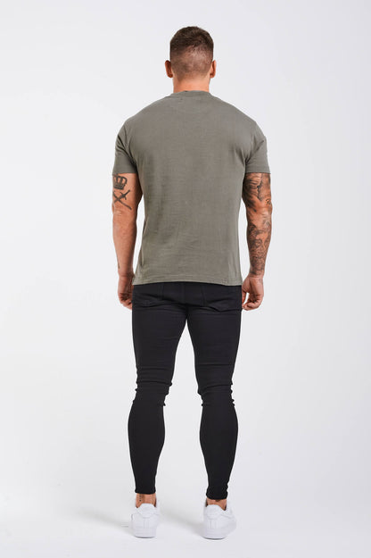 Legend London T-SHIRT LEGEND* BASICS MUSCLE FIT T-SHIRT - CHARCOAL GREY