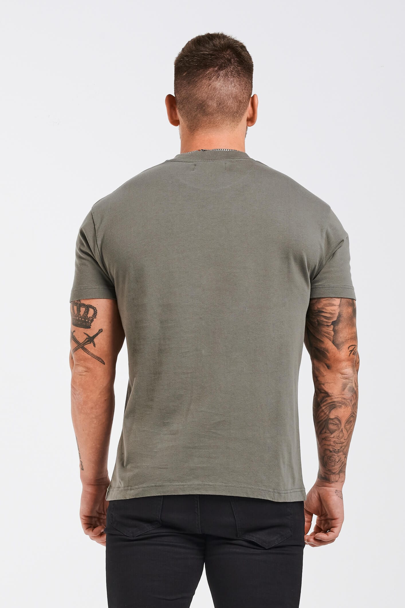 Legend London T-SHIRT LEGEND* BASICS MUSCLE FIT T-SHIRT - CHARCOAL GREY