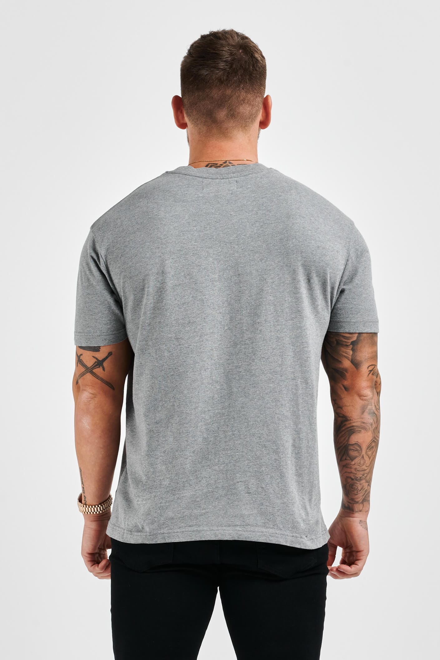 Legend London T-SHIRT LEGEND* BASICS MUSCLE FIT T-SHIRT - DARK GREY MARL