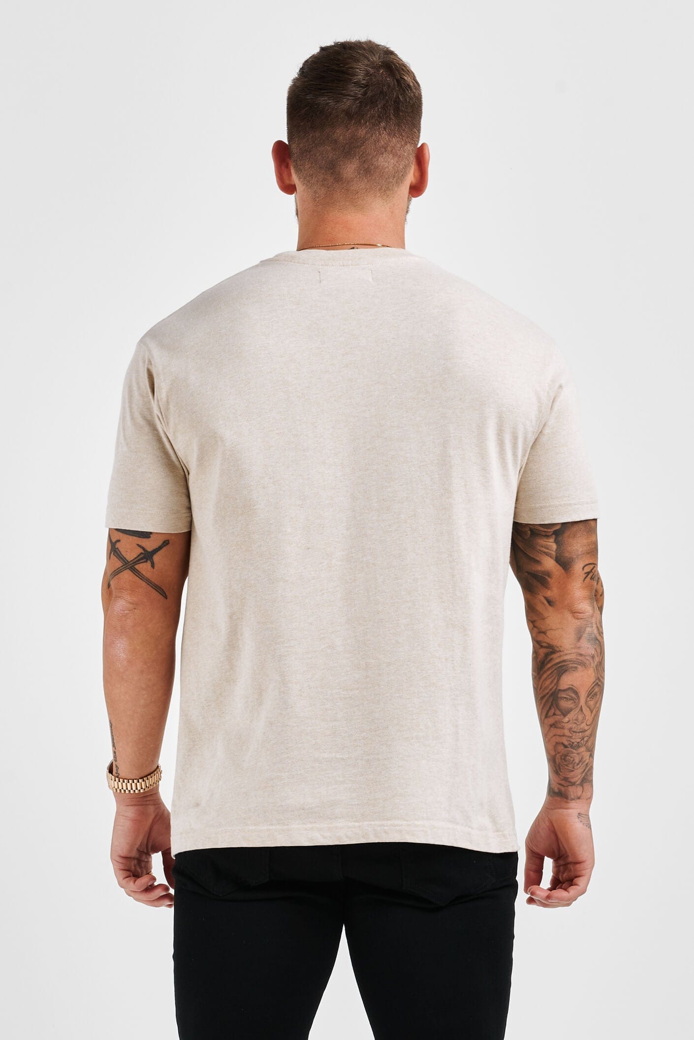 Legend London T-SHIRT LEGEND* BASICS MUSCLE FIT T-SHIRT - FOG