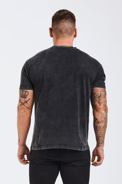 Legend London T-SHIRT LEGEND* BASICS MUSCLE FIT T-SHIRT - WASHED GREY