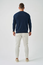 Legend London T-SHIRT LONG SLEEVE KNIT - NAVY