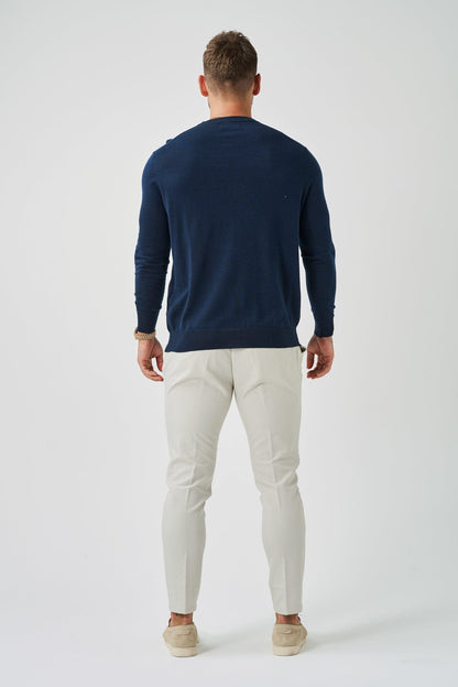 Legend London T-SHIRT LONG SLEEVE KNIT - NAVY