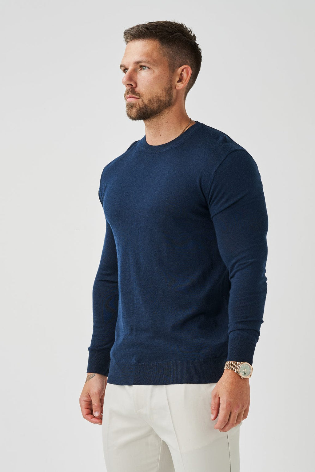 Legend London T-SHIRT LONG SLEEVE KNIT - NAVY