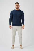 Legend London T-SHIRT LONG SLEEVE KNIT - NAVY