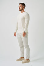 Legend London T-SHIRT LONG SLEEVE KNIT - OFF WHITE