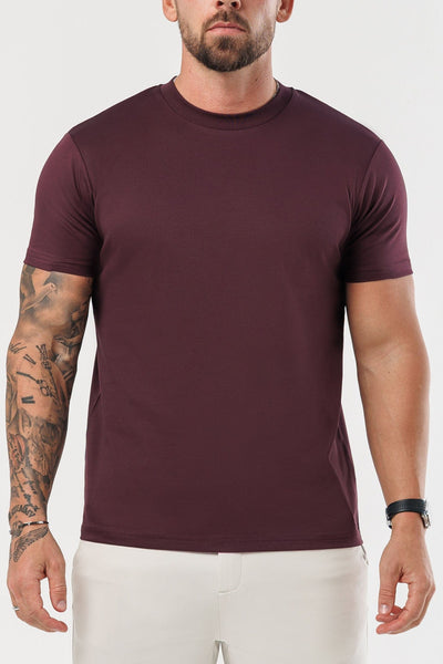 LUXE MERCERISED T-SHIRT - BURGUNDY