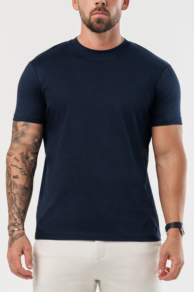 LUXE MERCERISED T-SHIRT - NAVY