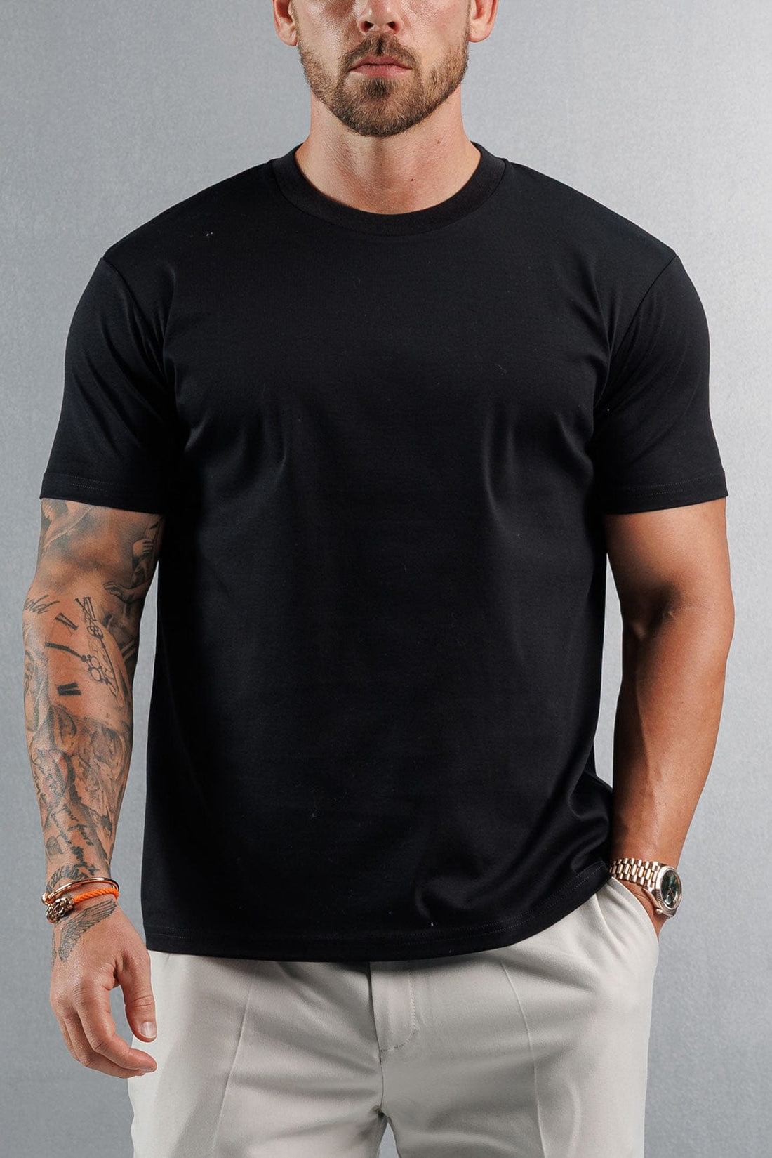Legend London T-SHIRT MERCERISED T-SHIRT - BLACK