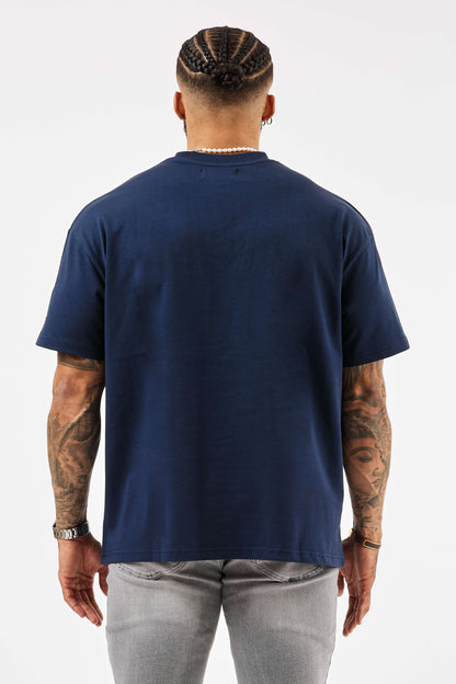 Legend London T-SHIRT OVERSIZED 3D LOGO T-SHIRT - NAVY