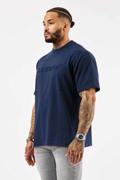 Legend London T-SHIRT OVERSIZED 3D LOGO T-SHIRT - NAVY