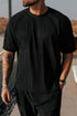 LEGEND LONDON T-SHIRT PLEATED T-SHIRT - BLACK