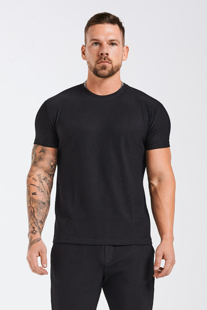 Legend London T-SHIRT PLEATED T-SHIRT - BLACK