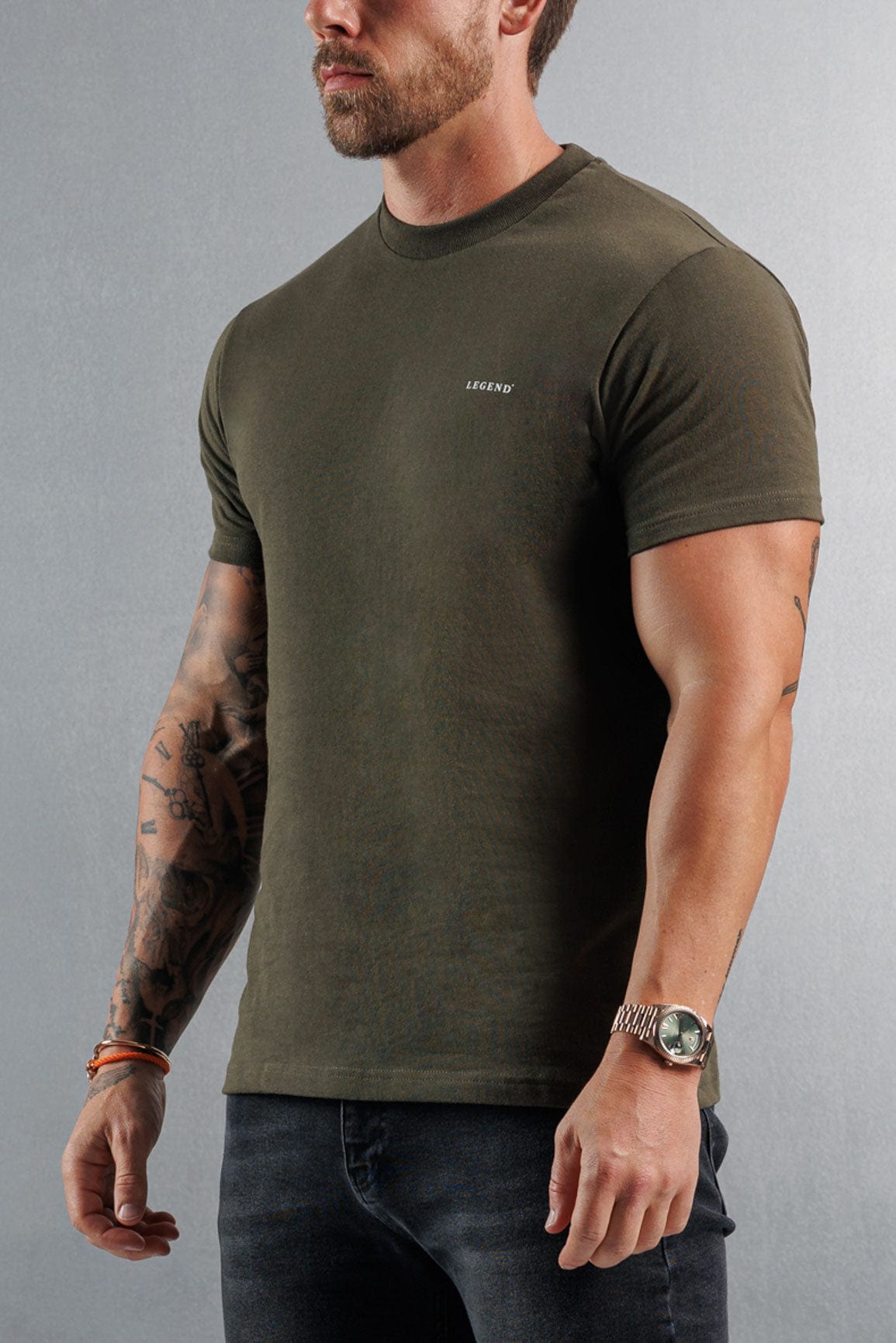 Legend London T-SHIRT PREMIUM BASICS T-SHIRT - ARMY GREEN