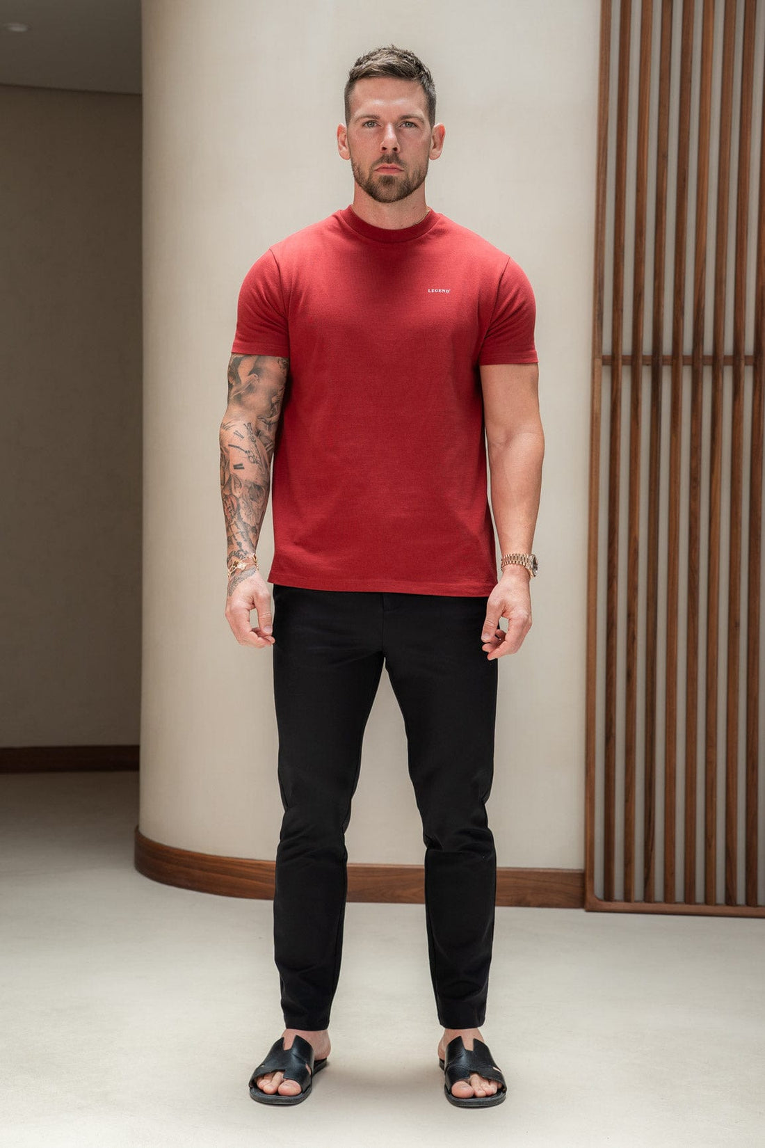 Legend London T-SHIRT PREMIUM BASICS T-SHIRT - BURGUNDY