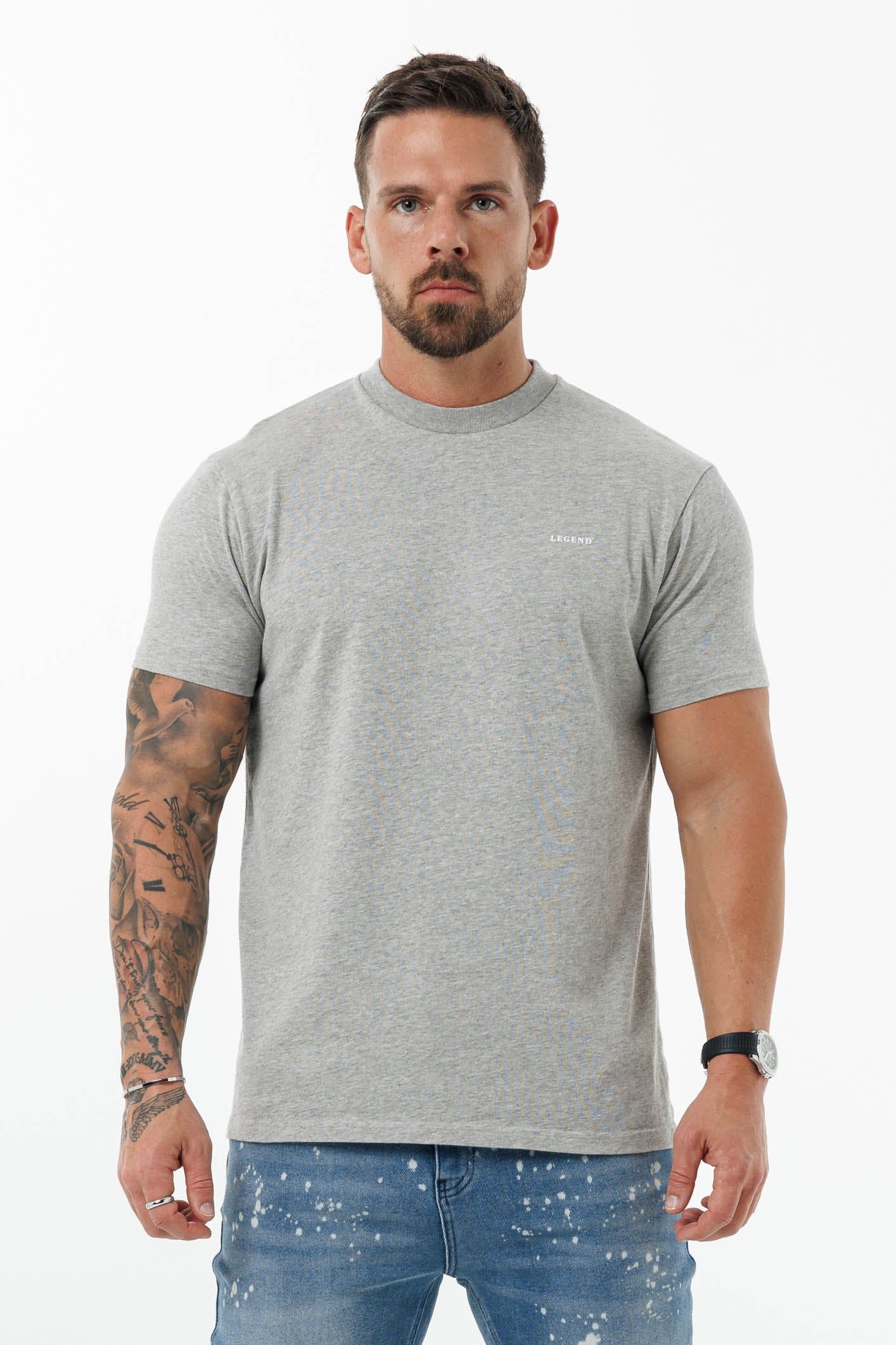 PREMIUM BASICS T-SHIRT - GREY MARL – Legend London