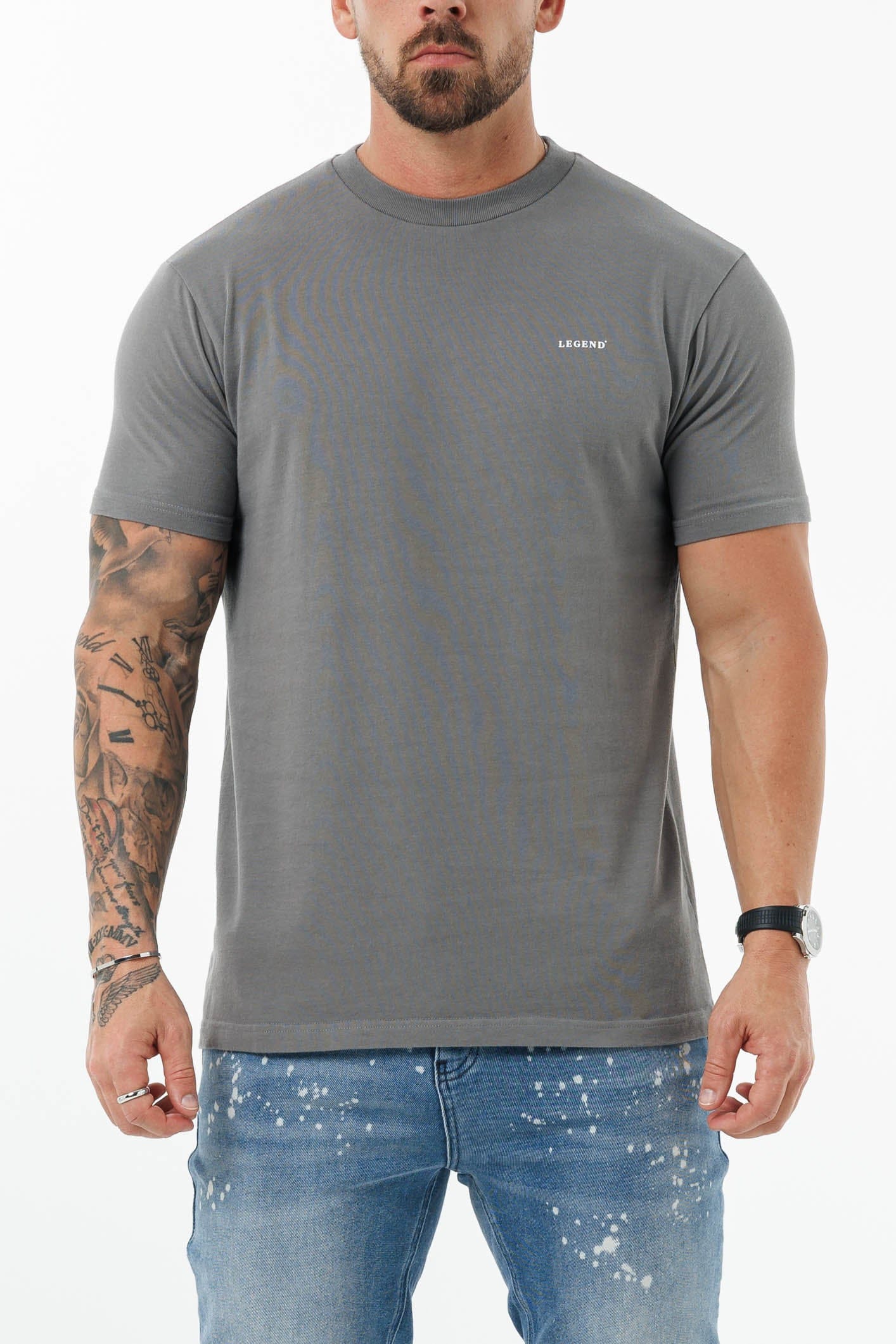 PREMIUM BASICS T-SHIRT - GUNMETAL GREY