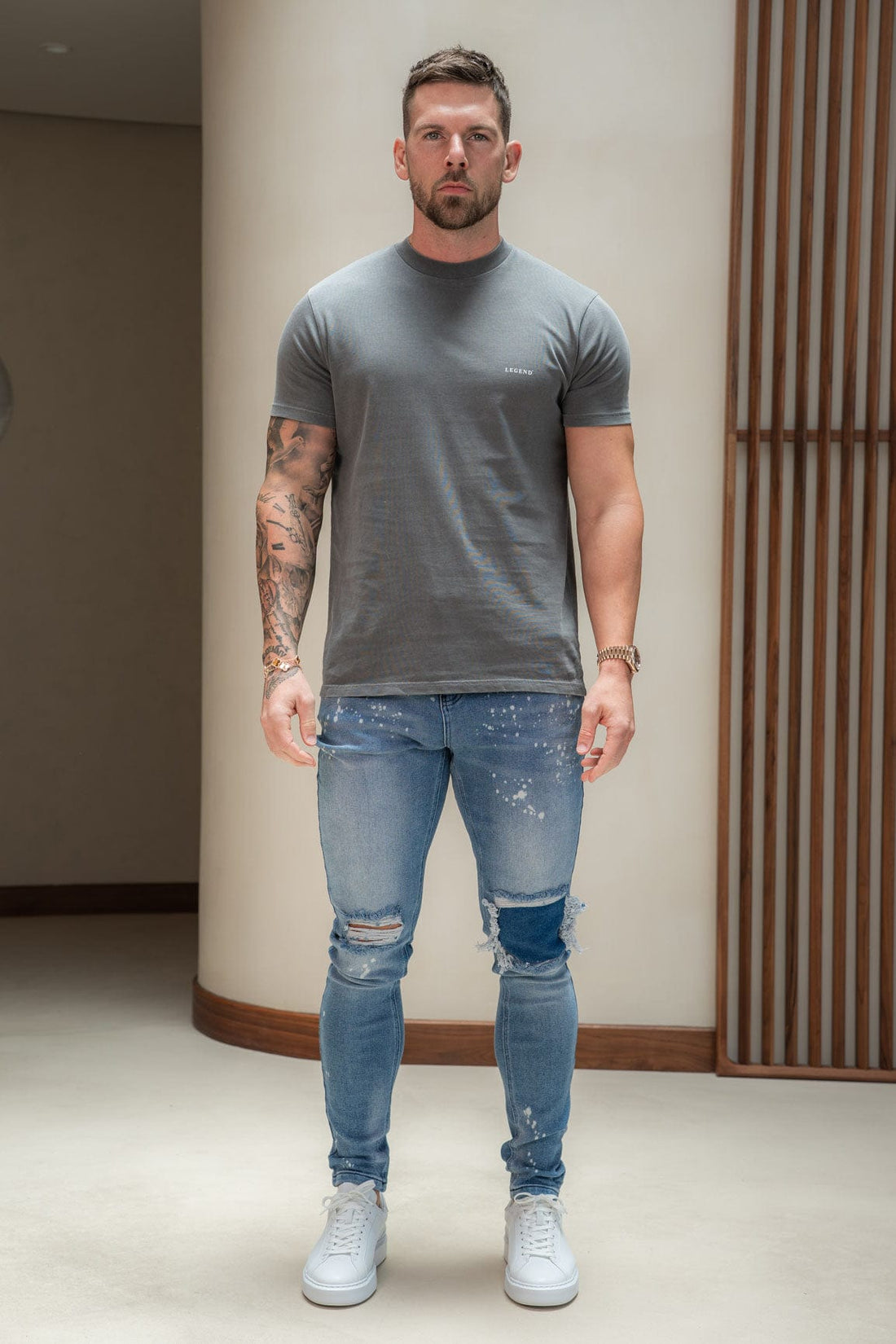 Legend London T-SHIRT PREMIUM BASICS T-SHIRT - VINTAGE GREY