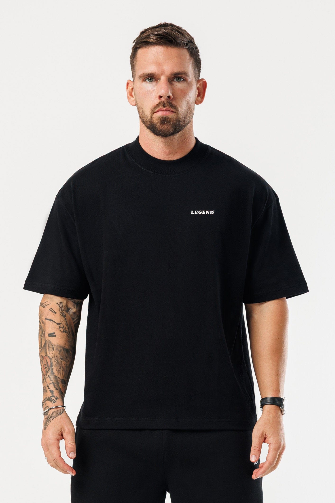 PRINT OVERSIZED T-SHIRT - BLACK – Legend London