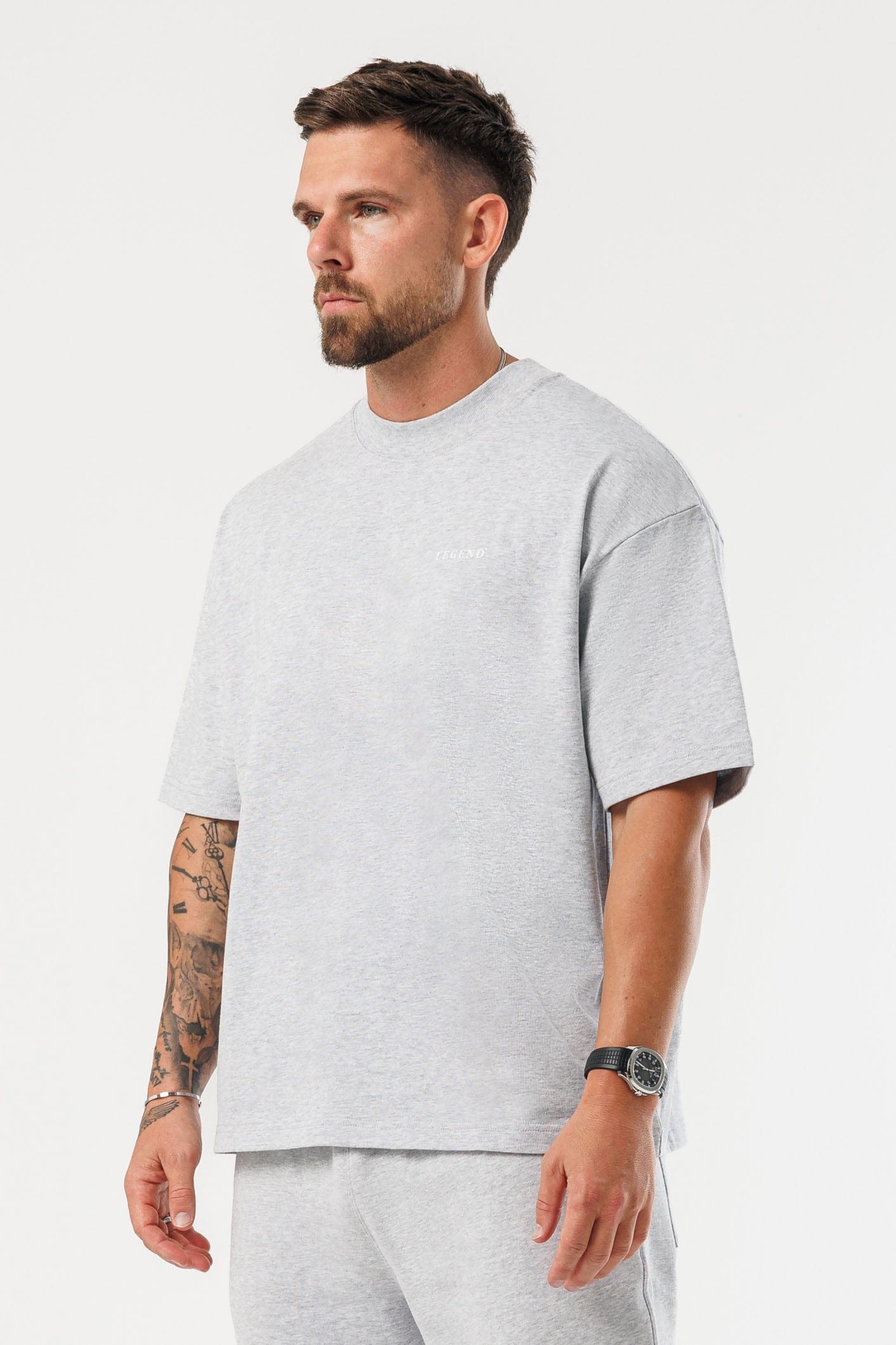 LEGEND LONDON T-SHIRT - PRINT OVERSIZED PRINT OVERSIZED T-SHIRT - GREY MARL
