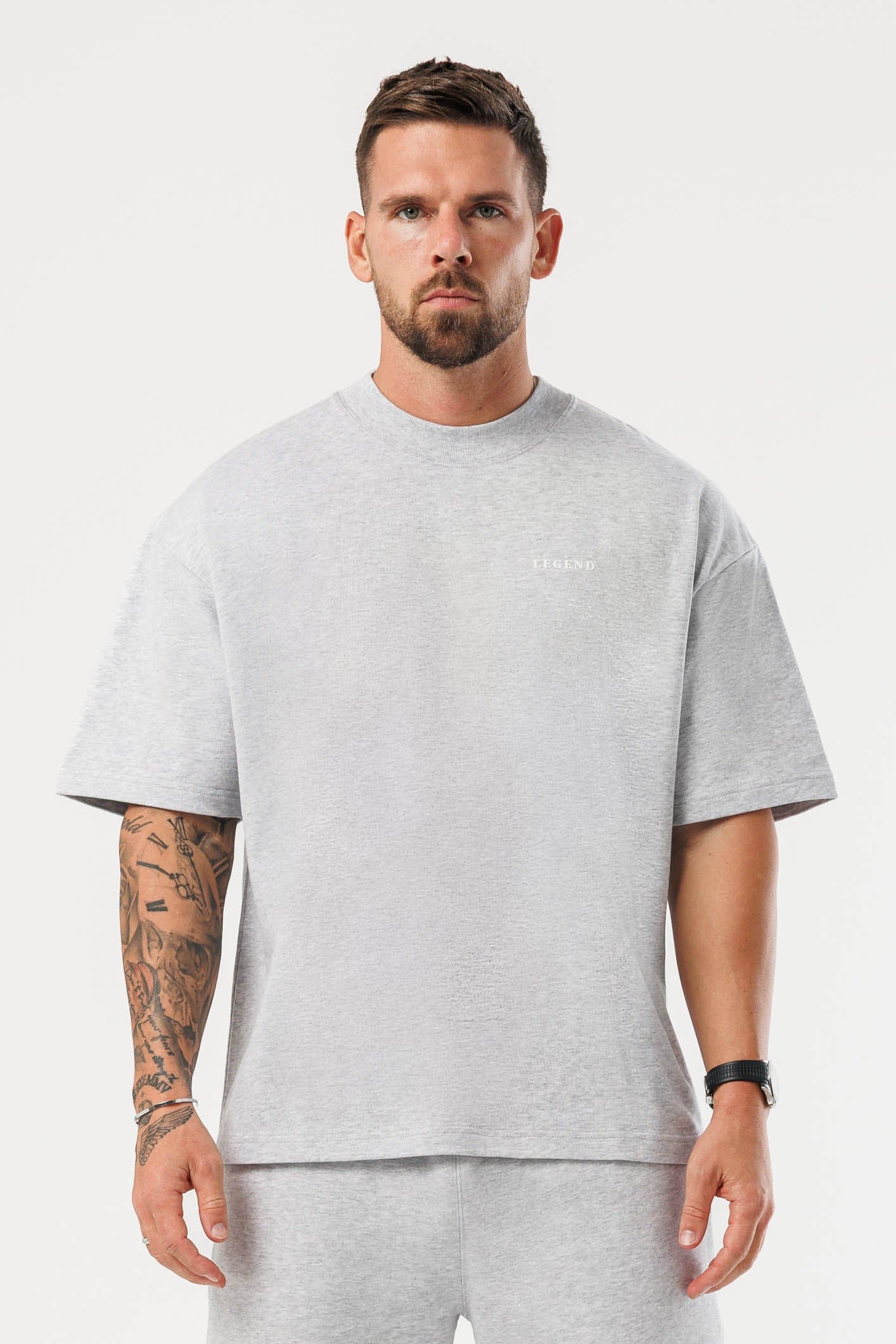LEGEND LONDON T-SHIRT - PRINT OVERSIZED PRINT OVERSIZED T-SHIRT - GREY MARL