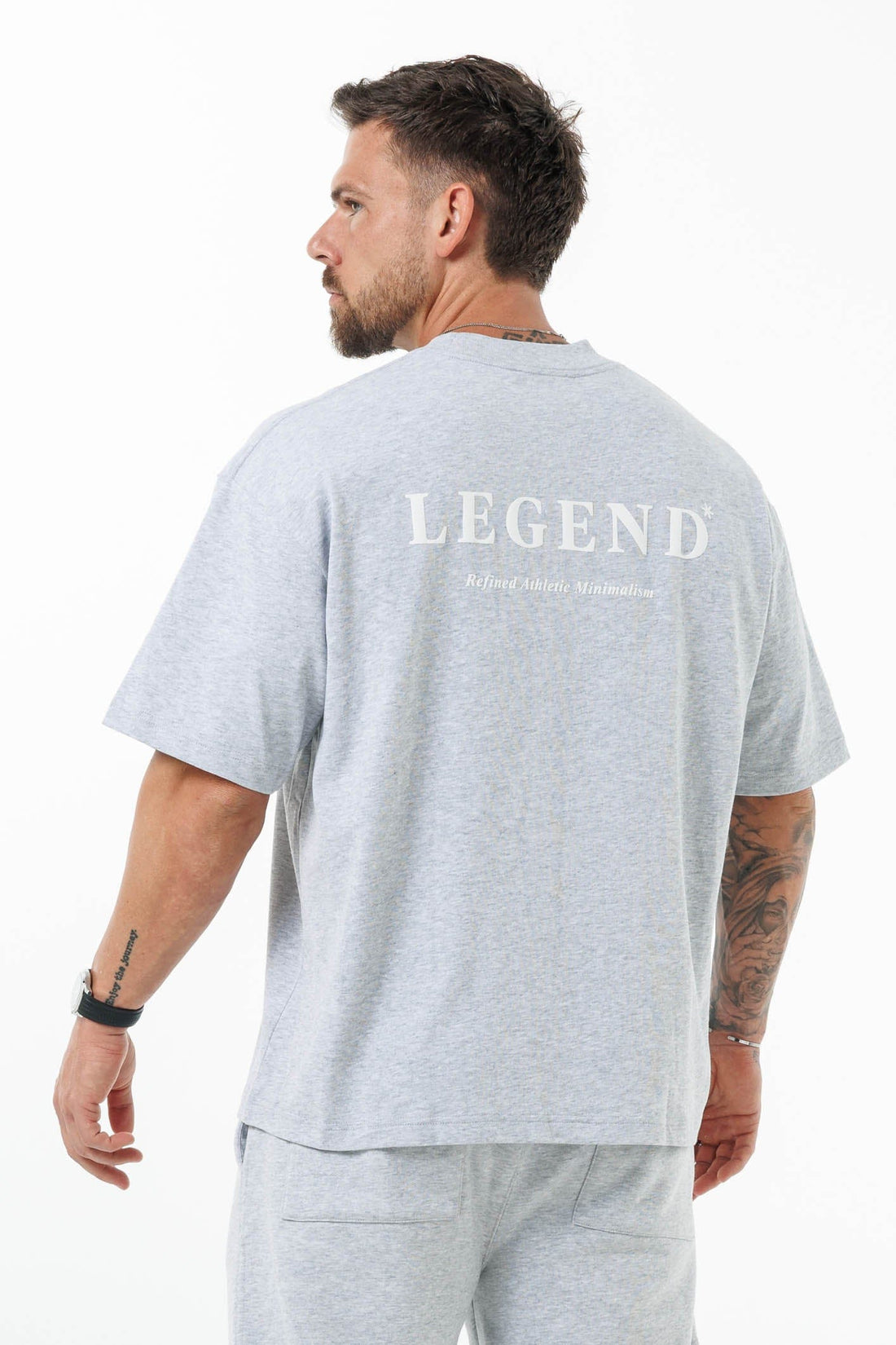 LEGEND LONDON T-SHIRT - PRINT OVERSIZED PRINT OVERSIZED T-SHIRT - GREY MARL