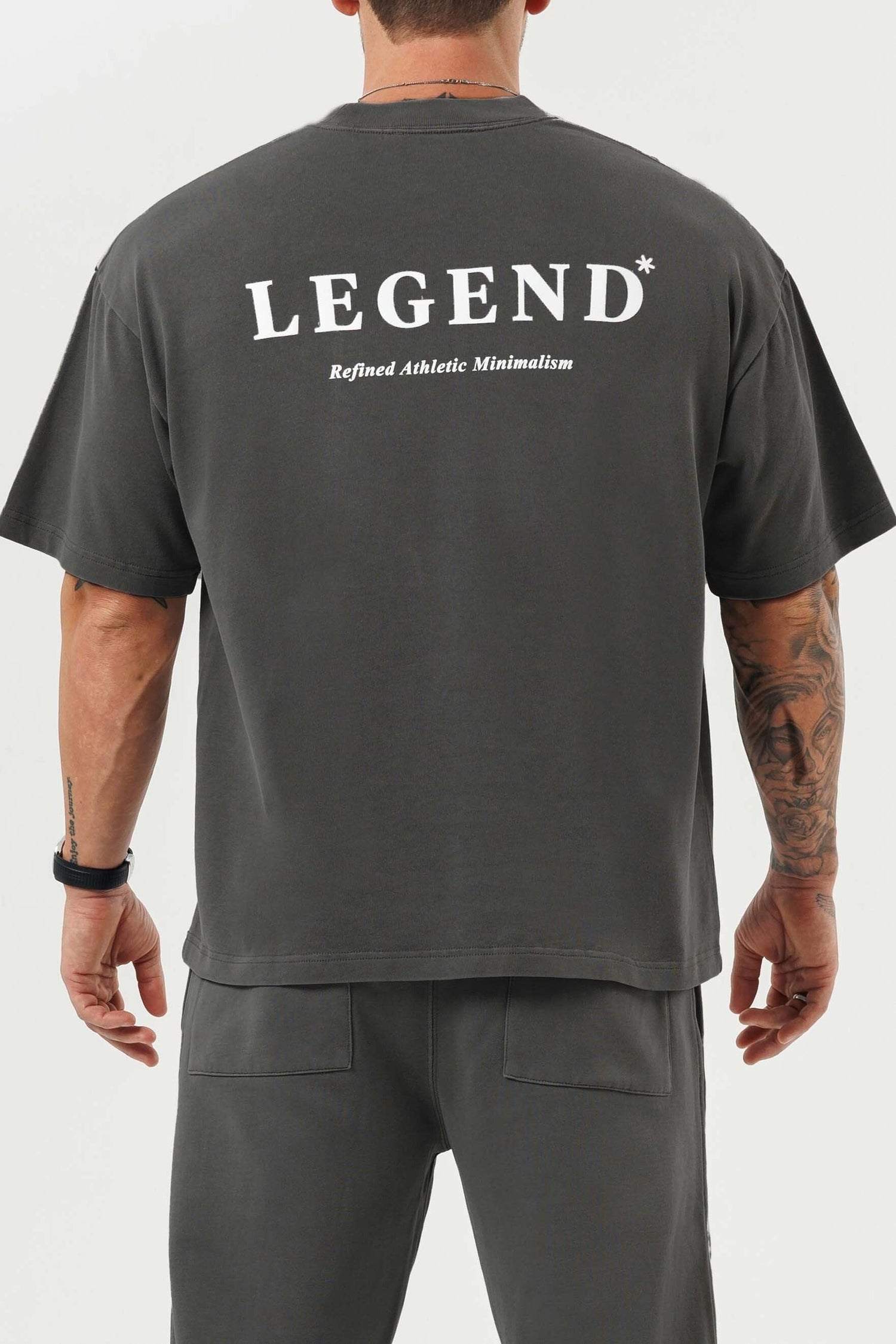 LEGEND LONDON T-SHIRT - PRINT OVERSIZED PRINT OVERSIZED T-SHIRT - GUN METAL