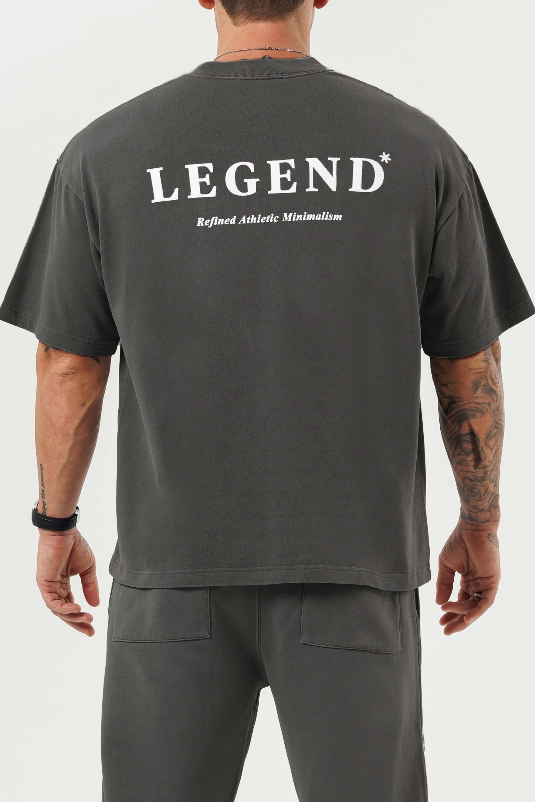 LEGEND LONDON T-SHIRT - PRINT OVERSIZED PRINT OVERSIZED T-SHIRT - GUN METAL