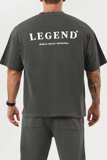 LEGEND LONDON T-SHIRT - PRINT OVERSIZED PRINT OVERSIZED T-SHIRT - GUN METAL