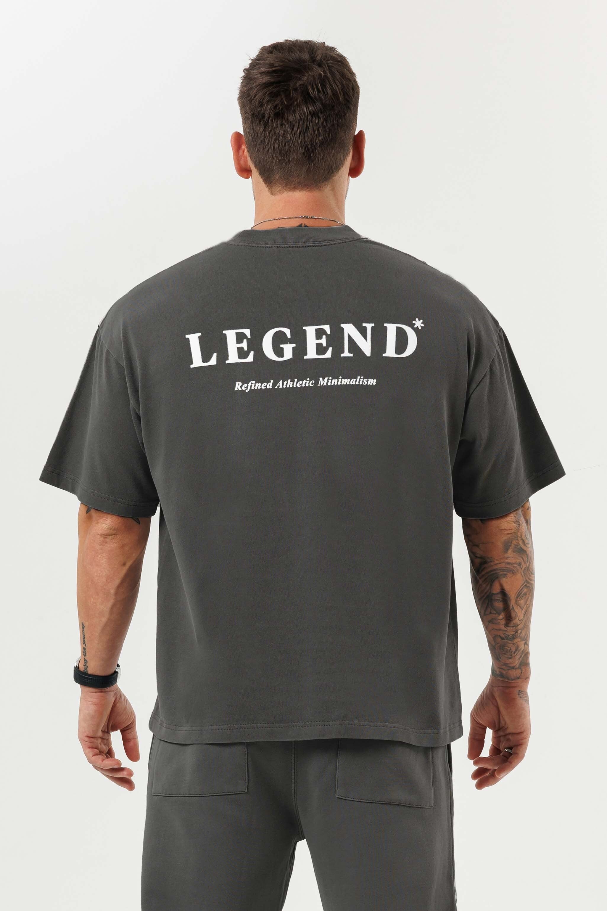 LEGEND LONDON T-SHIRT - PRINT OVERSIZED PRINT OVERSIZED T-SHIRT - GUN METAL