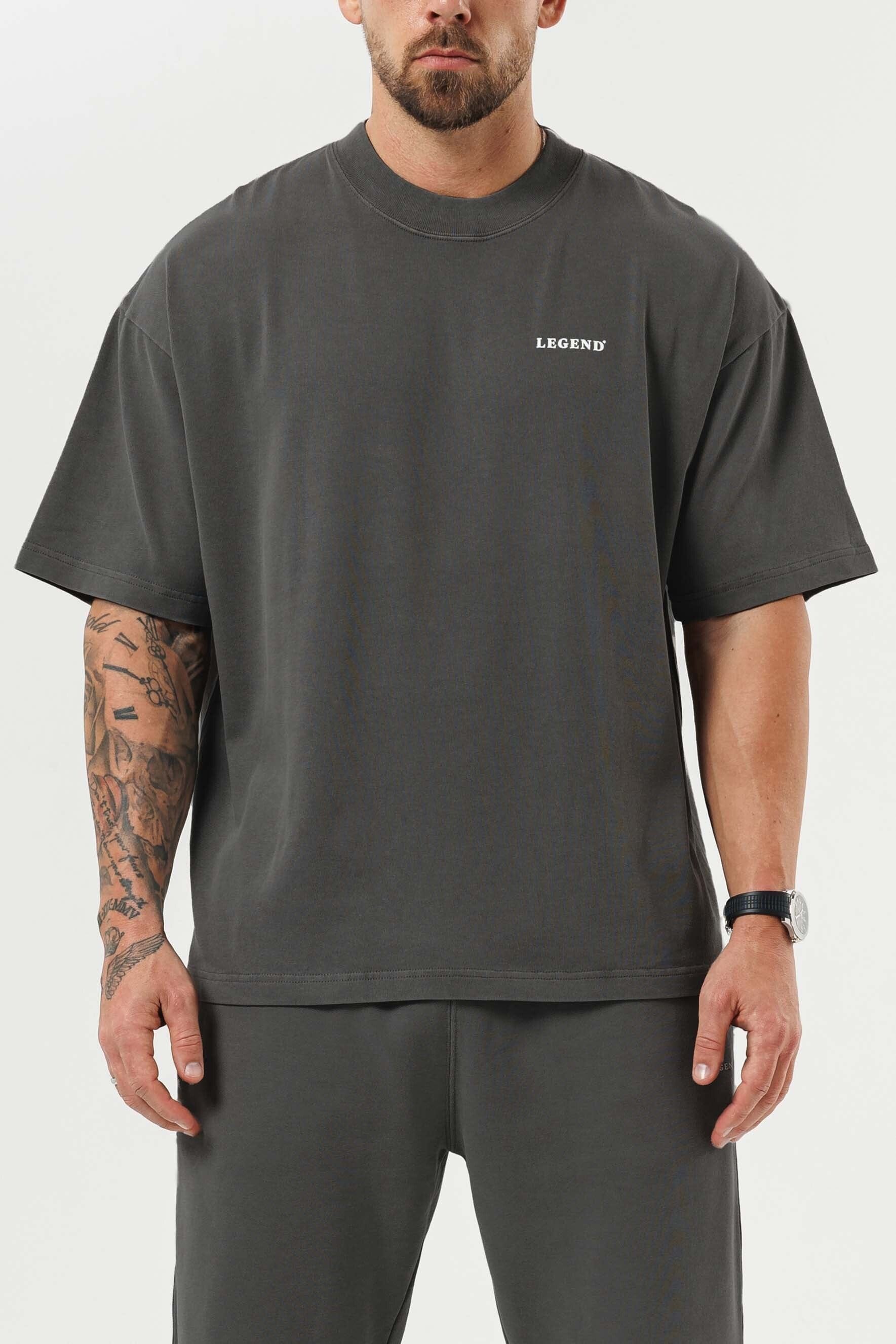 LEGEND LONDON T-SHIRT - PRINT OVERSIZED PRINT OVERSIZED T-SHIRT - GUN METAL