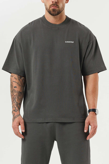 LEGEND LONDON T-SHIRT - PRINT OVERSIZED PRINT OVERSIZED T-SHIRT - GUN METAL