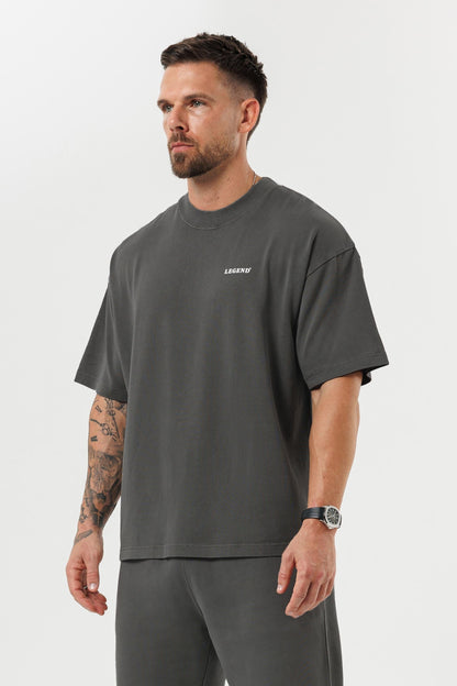 LEGEND LONDON T-SHIRT - PRINT OVERSIZED PRINT OVERSIZED T-SHIRT - GUN METAL