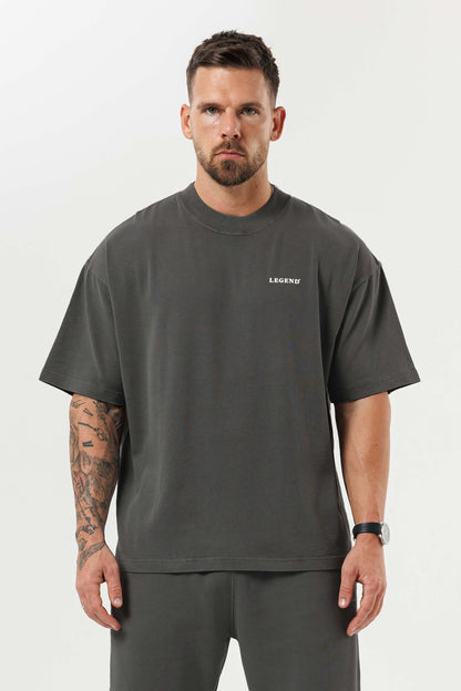 LEGEND LONDON T-SHIRT - PRINT OVERSIZED PRINT OVERSIZED T-SHIRT - GUN METAL