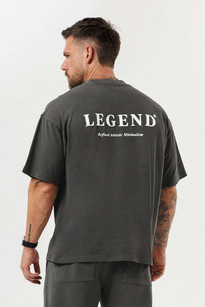 CAMISETA SOBREDIMENSIONADA ESTAMPADA - GUN METAL