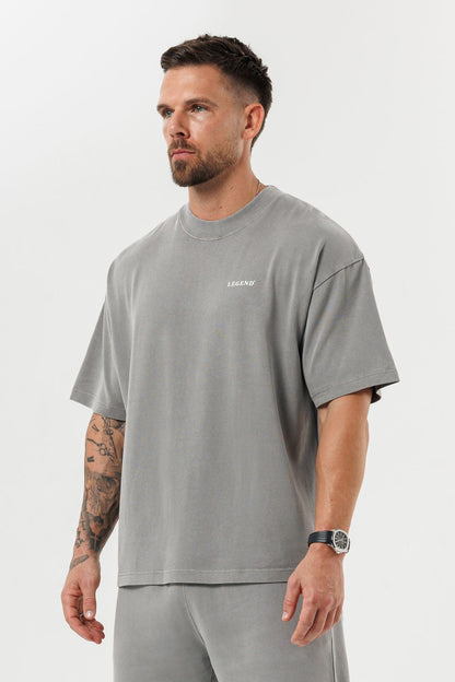 LEGEND LONDON T-SHIRT - PRINT OVERSIZED PRINT OVERSIZED T-SHIRT - WASHED GREY