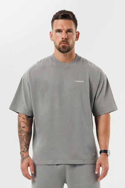 LEGEND LONDON T-SHIRT - PRINT OVERSIZED PRINT OVERSIZED T-SHIRT - WASHED GREY