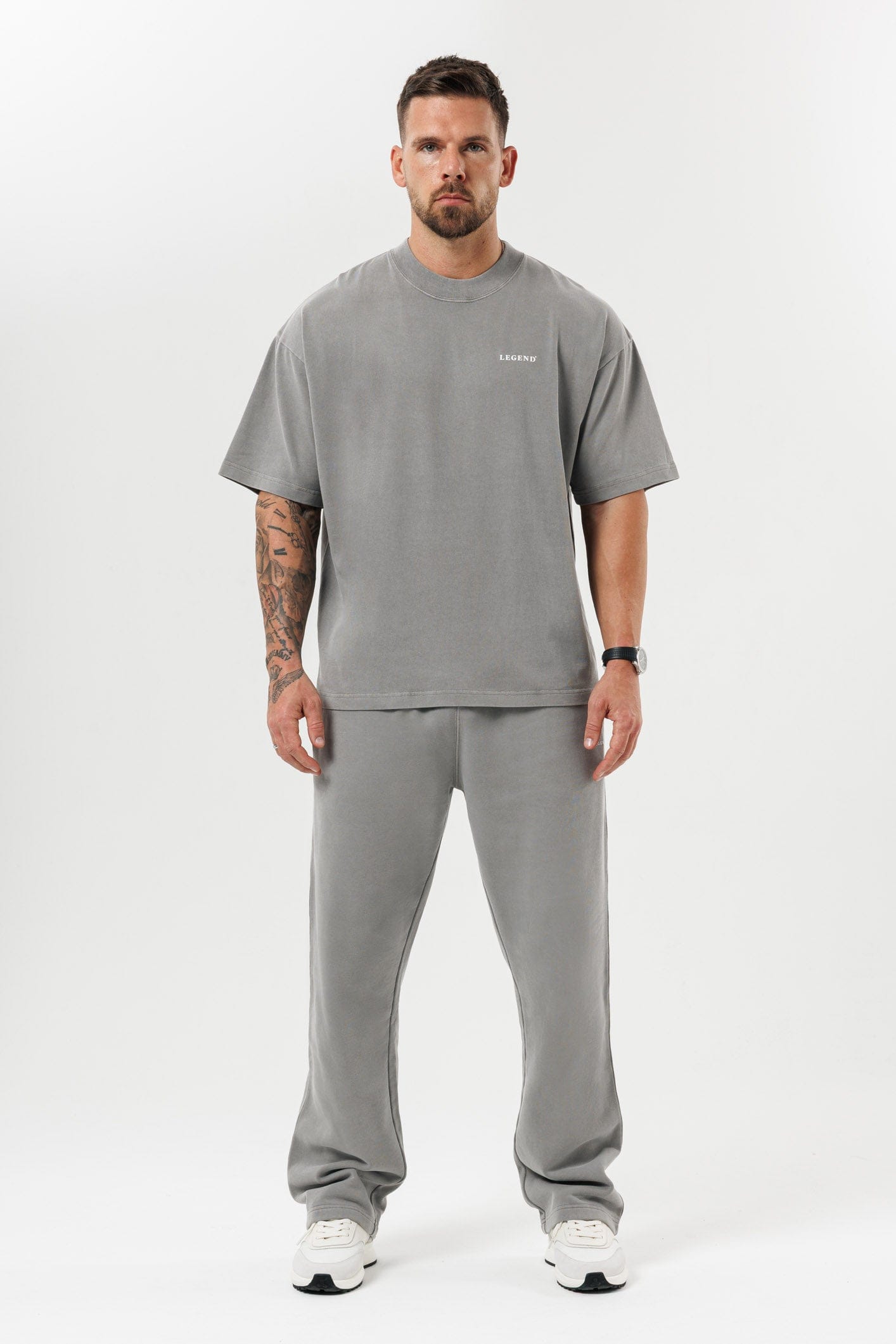 LEGEND LONDON T-SHIRT - PRINT OVERSIZED PRINT OVERSIZED T-SHIRT - WASHED GREY